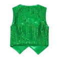 thumbnail image 4 of YONGHS Kids Boys Glittery Sequined Vest Top Waistcoat Costume for Choir Jazz Dance 7-15 Green 12-13, 4 of 7
