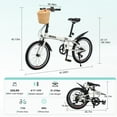 thumbnail image 6 of Ambifirner 20 Inch Folding Bike with Basket 6 Speed Foldable Bike with 100% Assembled, Double V Brakes, Phone Holder & Fenders, High-Carbon Steel Frame, Non-Slip tire and Adjustable Saddle, 6 of 9