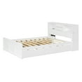thumbnail image 4 of White Full Platform Bed with Twin Trundle, 3 drawers, headboard with USB ports, suitable for all, no box spring., 4 of 5