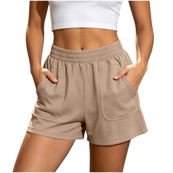 Gamivast Athletic Shorts for Women High Waisted Elastic Waist Workout Shorts With Large Pockets Loose Fit Casual Running Gym Summer Shorts