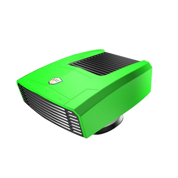 Calentador de coche de calentamiento rápido en invierno con soporte giratorio, calefacción portátil, refrigeración por aire. 24v green