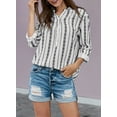 thumbnail image 3 of HOTAPEI Button Down Blouses for Women Striped Shirts Casual Long Sleeve Shirt Tops, 3 of 7