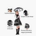 thumbnail image 5 of XXWXYD Girls Black-and White Halloween Dress Set - Long Sleeve Lace Trim Party Dress with Matching Headpiece and Ribbon Accessories, Elegant Costum𝖾 Outfit for Kids Holiday Dress Up and Events, 5 of 8