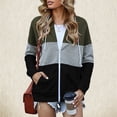 thumbnail image 1 of X  Women‘s Sweatshirt Long Sleeve Pullover Hooded Jacket with Pocket Color Block Lightweight Blouses, 1 of 5