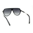 thumbnail image 4 of Mens Luxury Rich Mogul Flat Top Racer Plastic Sunglasses Black Silver - Smoke, 4 of 4