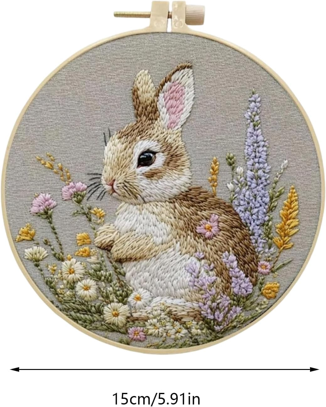 DIY Embroidery Kit, Complete Cross Stitch Kit with Embroidery Hoop Threads Needles Fabric Patterns, Full Sewing Supplies Craft Set for Handmade Home Decor Creative Hobby Project(RL 4 Set)
