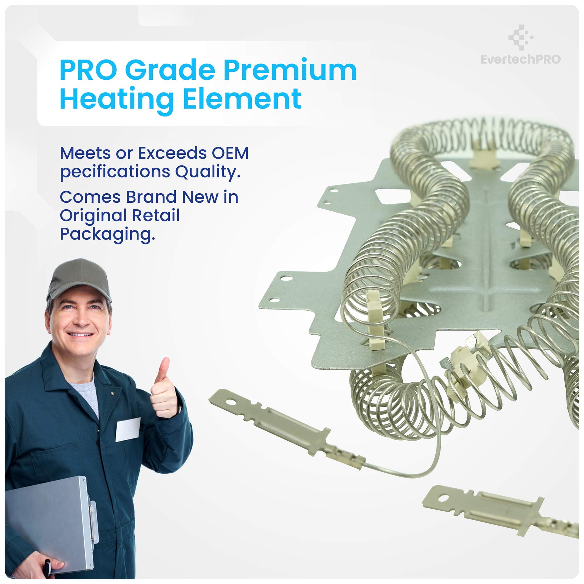 EvertechPRO DC47-00019A Kit for Samsung Dryer Heating Element All In One Heater Assembly with DC47-00018A DC96-00887A DC47-00016A DC32-00007A Thermostat Sets Aslo fit Whirlpool 35001247 35001193