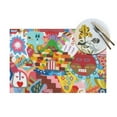 thumbnail image 4 of YFYANG Washable Heat-Resistant Placemats, 70% PVC/30% Polyester, Art Wall Graffiti Kitchen Table Mat, 12" x 18" 6 Piece, 4 of 6