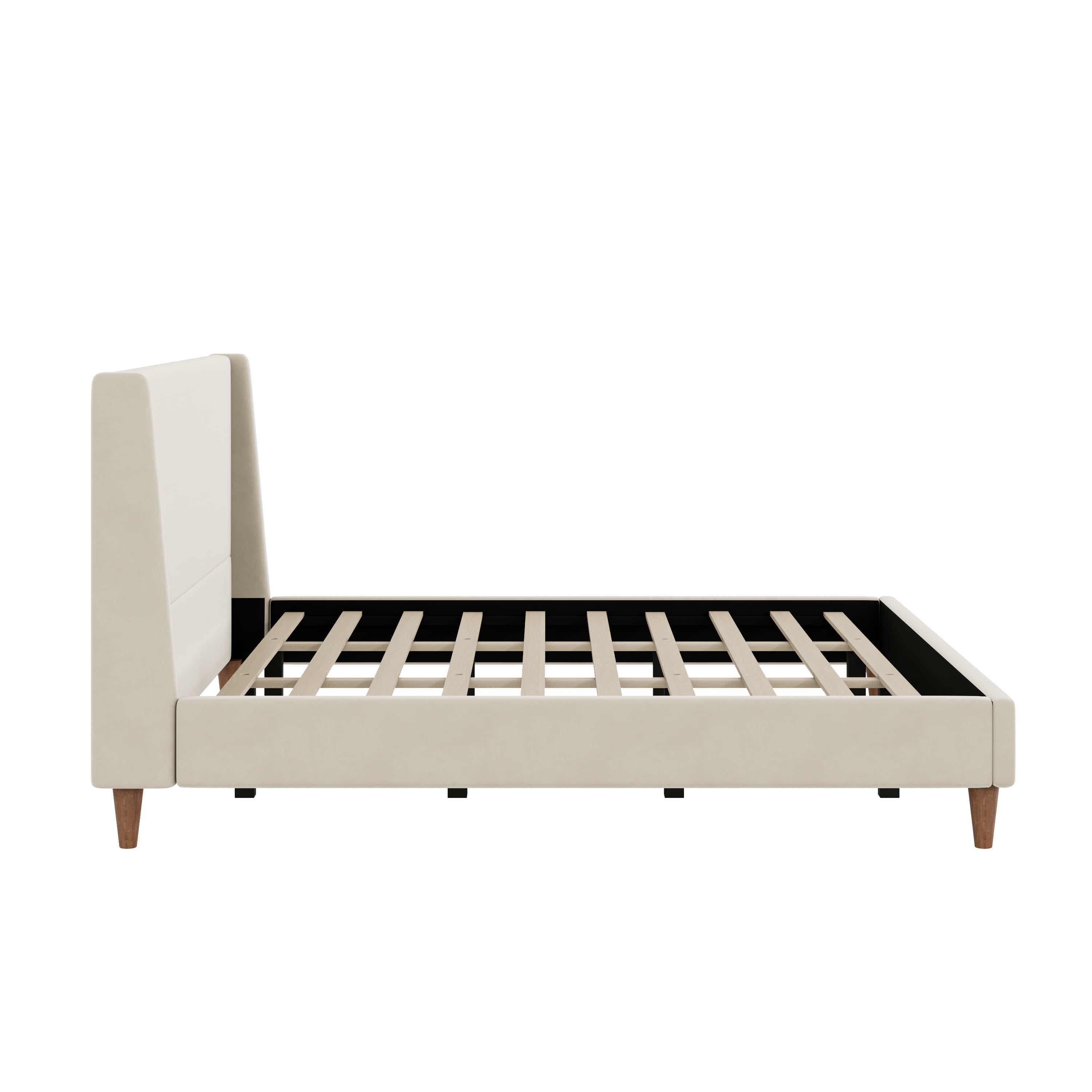 Lit plateforme Noble House de style moderne du milieu du siècle, 30 cm (12 pouces) en bambou avec sommier à lattes et support en métal, marron