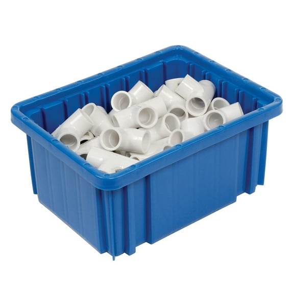 Plastic Dividable Grid Container, 10-7/8"L x 8-1/4"W x 5"H, Blue, Lot of 20
