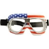 Nannini Cruiser Gray Lens Anti-Fog Motorcycle Goggles, USA Flag
