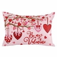thumbnail image 2 of Valentine's Day, Throw Pillow Covers, Valentine Tree Red Hearts Love Plaid Soft Breathable Pillow Cases with Invisible Zipper for Sleeping, Standard Pillowcases for Couch Bed Sofa Chair 20x26 Inches, 2 of 6