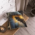 thumbnail image 5 of KLL Golden White Fire Dragon Decorative Throw Pillow Covers Velvet Soft for Couch Sofa Bedroom Living Room Outdoor (No pillow core)- 16"x16", 5 of 5