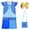 Blue Dress + Bag + Gloves, variant on Princess Red Costume with Bag Gloves Halloween Cosplay Nightgown, Size 4-10