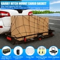 thumbnail image 6 of Heavy Duty Folding Hitch mount Cargo Carrier Load Capacity 500 Lbs 60" X 20" X 6" Trailer Fold up Luggage Basket with Stablizer Waterproof Bag Net Ratchet Straps Combination Lock for SUV Pickup, 6 of 6