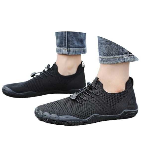 Xiaoxatg Lightweight Women's Water Shoes for Hiking Swimming Beach Walking and Outdoor Sports - Quick-Dry Barefoot Sneakers for All Seasons 7.5 Black
