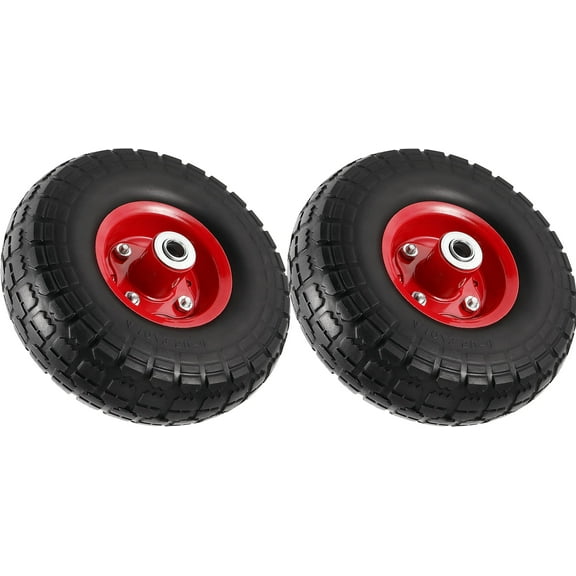 2-Pack FLAT FREE - Hand Truck/All Purpose Utility Tires on Wheels, 2.25" Offset Hub, 5/8" Bearings- NEVER HAVE A FLAT AGAIN