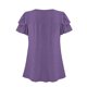 thumbnail image 5 of Camisetas Casuales de Manga Corta de las Mujeres con Cuello en V, Cuello Redondo, Color Sólido Blusa Ligera de Poliéster, 5 of 7