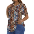 thumbnail image 3 of Fantaslook Blouses for Women Pleated Short Sleeve Tunic Tops Dressy Casual Summer Shirts, 3 of 9