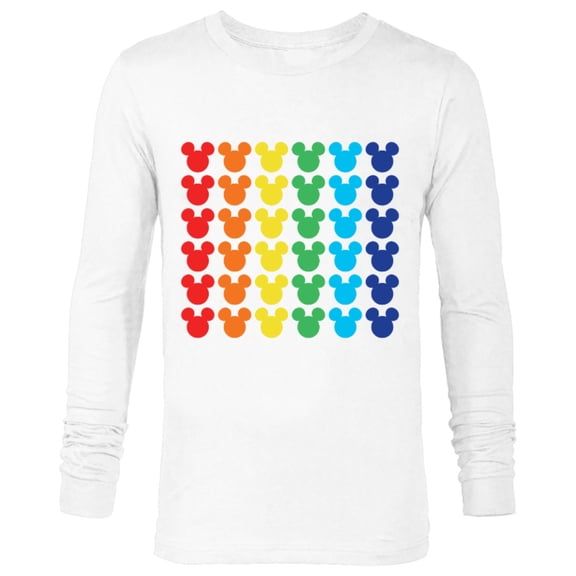 Disney Mickey Mouse Rainbow Icons - Long Sleeve T-Shirt for Men -Customized-White