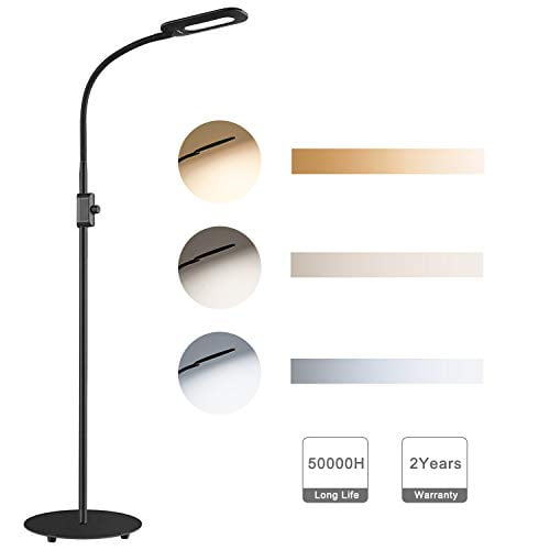 AUKEY LED Floor Lamp 3 Color Temperatures 20 Dimmable Brightness Levels Eye Care Floor Light