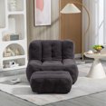 thumbnail image 4 of Fluffy bean bag chair, comfortable bean bag for adults, super soft lazy sofa chair with memory foam and ottoman, indoor modern focus bean bag chair for living room, bedroom, apartment,Black, 4 of 9