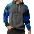 thumbnail image 2 of Men’s Pullover Hoodie Long Sleeve Drawstring Hooded Sweatshirt Raglan Sleeve Camouflage Print Casual Loose Fit Top Dark Gray 3XL, 2 of 5