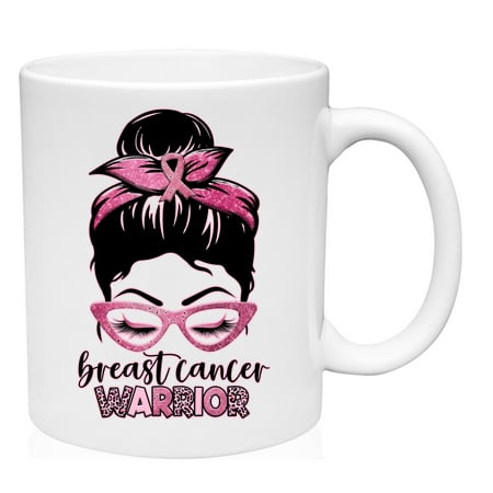 

Coffee Mug Breast Cancer Warrior Mom White Cup Funny Gift