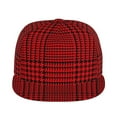 thumbnail image 2 of Haiem Red Black Houndstooth Classic Snapback Cap Flat Bill Hat Baseball Cap Adjustable Size Cotton Dad Hat, 2 of 9