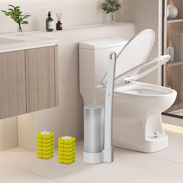 18 recambios para limpiador de inodoros, cepillo, esponja y almohadillas de limpieza. Cabezales de repuesto para limpiador de inodoros para baño y Sabor a limón