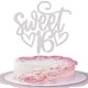 thumbnail image 1 of Adorno para Pastel YCTHUNFISH Sweet 16 Brillante Plata 13,5x22 cm, 1 of 7