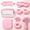 Pink, variant on Women Home Beauty Comfort Kit with Eye Mask, Headband, Wrist Bands, Facial Cleansing Brush, Travel Storage Bag for Travel Birthday Holiday Gift