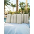 thumbnail image 6 of Outdoor Pillows Waterproof, Sage Green Striped Bedding Throw Pillows with Insert for Couch Sofa Bed, Modern Minimalist Stripes Farmhouse 12x20 Inch Pillowcases Decorative Patio Pillow Set of 2, 6 of 8
