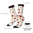 thumbnail image 2 of Yiaed Red Mushroom Print Great elasticity Crew Socks Sports socks for Men and Women, 2 of 5