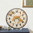 thumbnail image 4 of Yayeee Wall Clock Battery Operated 9.5" Silent Quartz Non-Ticking for Living Room Decor, Retro Rainbow, 4 of 8