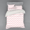 thumbnail image 2 of Chevron Duvet Cover Set, Zigzag Chevron Grunge Pattern in Soft Colors Simplicity Design, Bedding Set with Shams and Fitted Sheet, 3 Sizes, by Ambesonne, 2 of 3