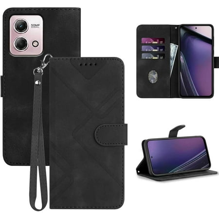 for Moto G Stylus 5G Phone Case 2023 Wallet,Card Holder Protector Leather Kick-Stand,Wrist Strap,Magnetic Closure,Shockproof Protective Flip Cases Cover for Moto G Stylus 5G 2023 (Black)