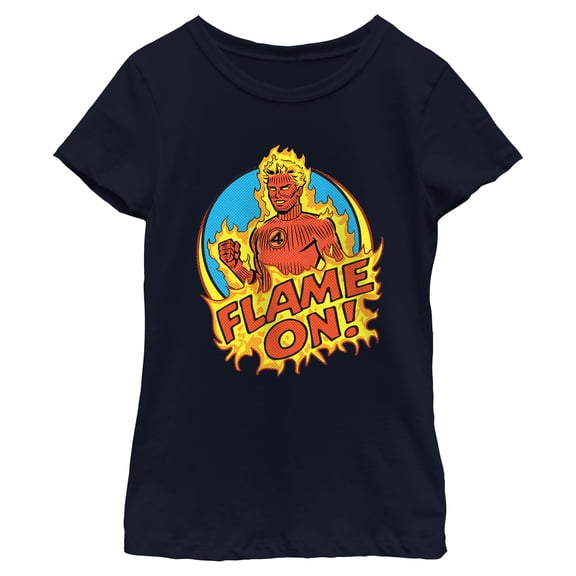 Girls The Fantastic Four: First Steps Human Torch Flame On Phrase T Shirt