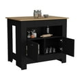 thumbnail image 7 of Dtwnek Kitchen Island with 2 Door Cabinet and Shelf, Black, 7 of 7