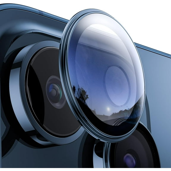 for iPhone 15 Pro Max / iPhone 15 Pro Camera Lens Protector,[Like the Bare Lens] HD Tempered Glass Screen Protector Ultra Thin Metal Cover Film for 15 Pro Max / 15 Pro Accessories,Blue