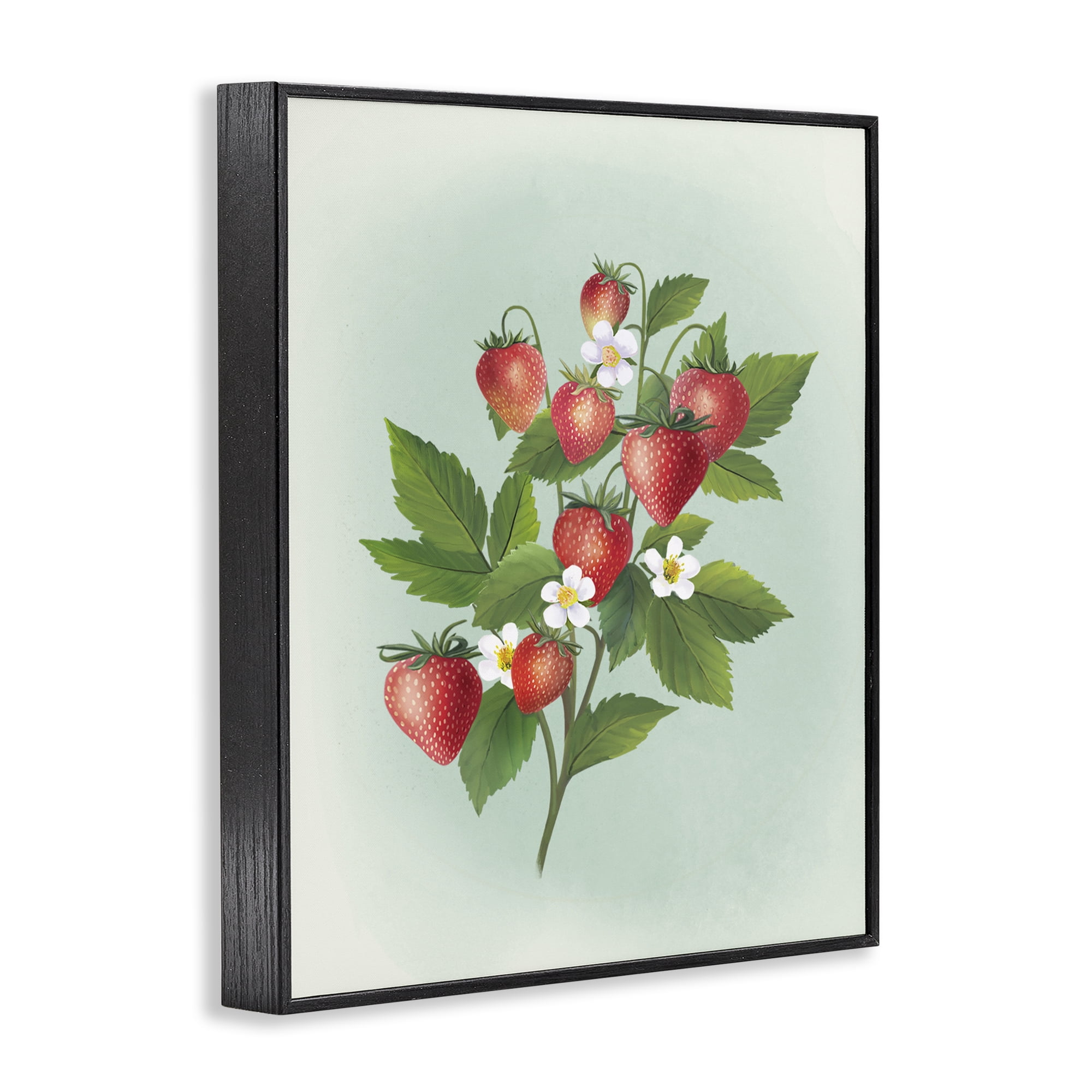 Stupell Industries Vintage Strawberry Bundle Black Framed Giclee Art, design by Diane Neukirch