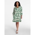 thumbnail image 2 of Time and Tru Women's A-Line Border Print Mini Dress, Sizes XS-XXXL, 2 of 6