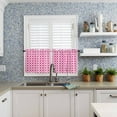 thumbnail image 6 of Valentine''s Day Kitchen Curtains and Valances Set, Rod Pocket Curtains Tier Farmhouse Window Curtains 24 Inch Length, Romantic Pink Loving Heart Plaid 3 Piece Kitchen Curtains Set, 6 of 6