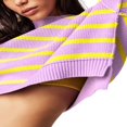 thumbnail image 3 of Pulls pour Femmes Décontractés à Manches Longues Col Rond Tricoté Côtelé Pull Rayé Blouse, 3 of 5