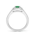 thumbnail image 2 of ANGARA Natural Classic Oval Emerald Halo Ring with Diamond Accents in 14K White Gold for Women (Size-6x4mm) | May Birthstone, Birthday, Anniversary, Jewelry Gift for Women | Natural Emerald Ring, 2 of 10