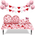 thumbnail image 3 of Mantel de amor para el día de San Valentín. Vajilla de amor para el día de San Valentín. Mantel decorativo desechable., 3 of 5