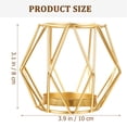 thumbnail image 2 of WASHWEPE 1Set Golden Iron Tealight Lantern Hollow Pattern Decorative Table Decorations for Party, 2 of 8