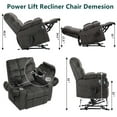 thumbnail image 4 of Triple Motor Zero Gravity Power Lift Recliner Chair for Elderly Adults, Electric Lay Flat Recliner with Heat and Massage, Adjustable Seat Height, 2 Arm Storage, 3 Cup Holders, Lumbar Pillow, 4 of 10