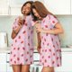 thumbnail image 4 of Fotbe Strawberry Floral Bata de Dormir para Mujer con Estampado, Camisón de Algodón de Manga Corta, Ropa de Dormir Casual, 4 of 6