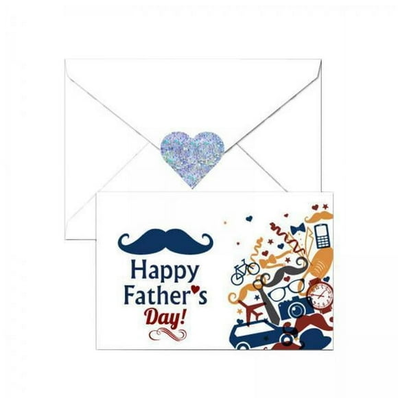 Rongfmy 5xFather's Day Card Includes Envelope Holiday Greeting Card for Dad Men Father White